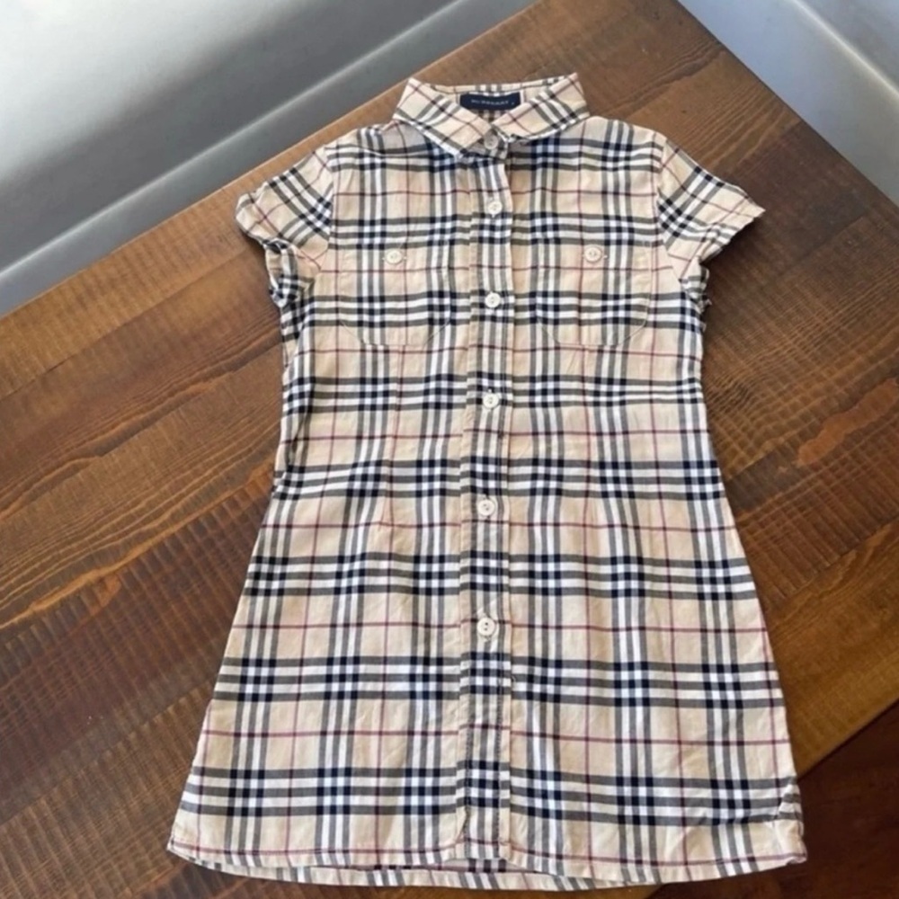 Dress Burberry button down 12T short sleeves Burberry beige